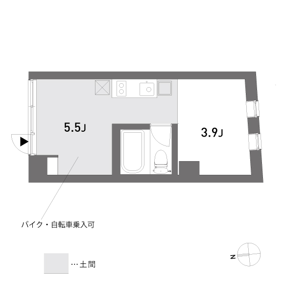 カトレ・コート 22.99㎡の間取り図