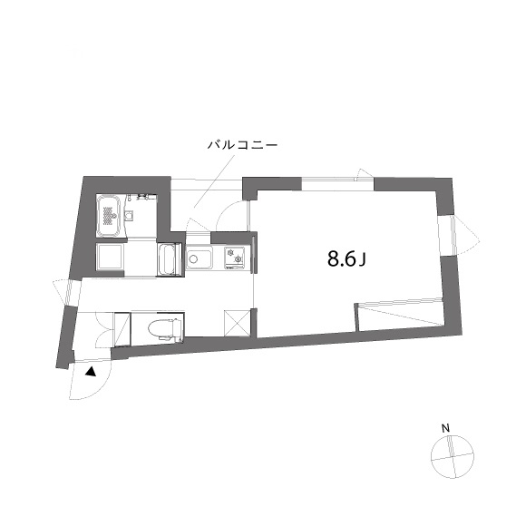 REUGE NOIR 28.33㎡の間取り図