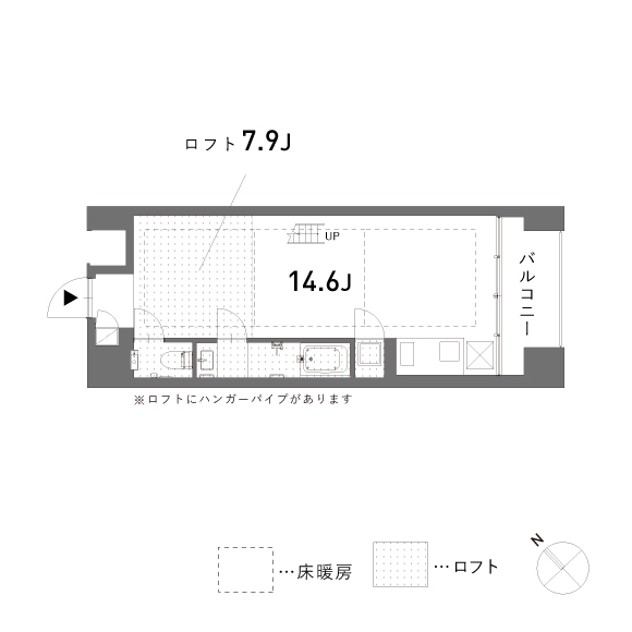 est 33.42㎡+LOFT12.80㎡の間取り図