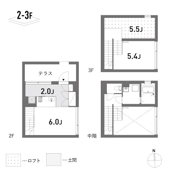 ATRIA 48.92㎡+loft9.11㎡の間取り図