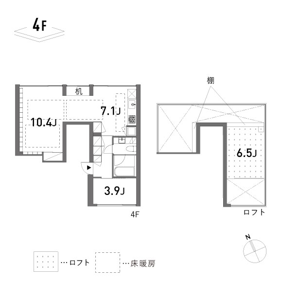 Clavier 66.36㎡+loft12.37㎡の間取り図