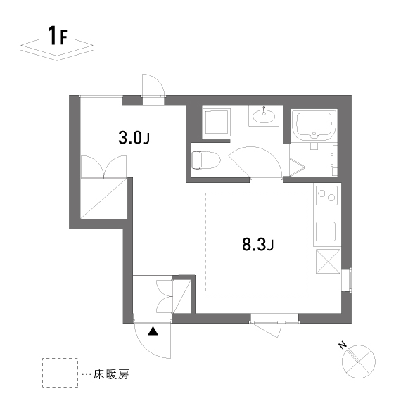 Garland 29.74㎡の間取り図