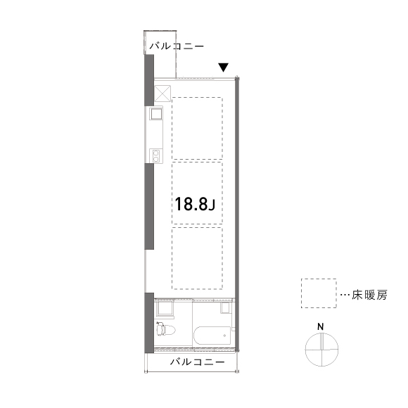 HHH 42.00㎡の間取り図