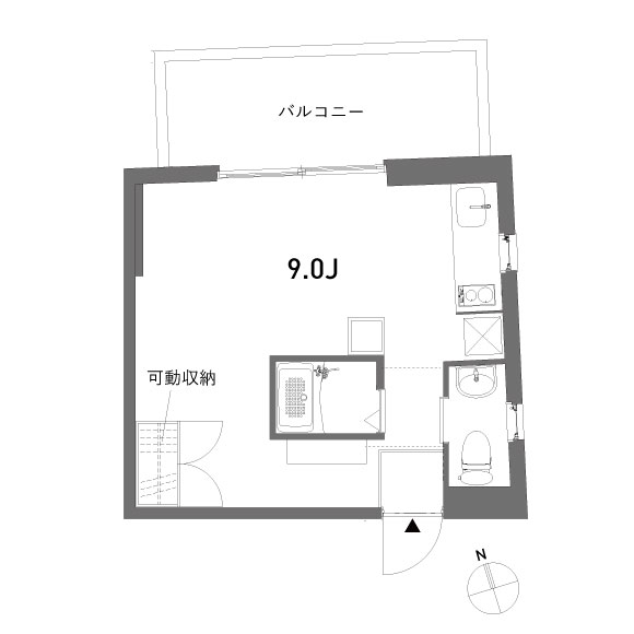 N bldg. 25.32㎡の間取り図