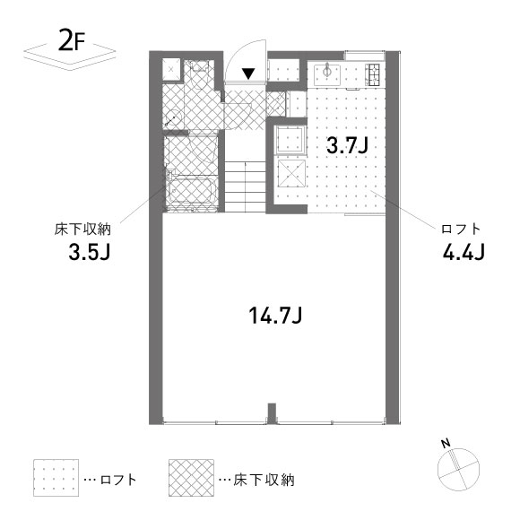 SCALE 43.91㎡の間取り図