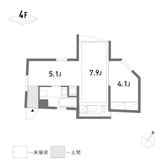 blocco 40.82㎡の間取り図