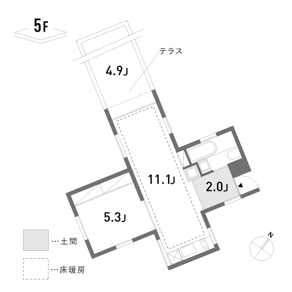 blocco 43.74㎡の間取り図