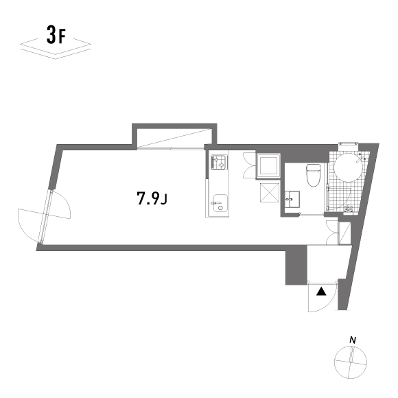 diagonal 32.62㎡の間取り図