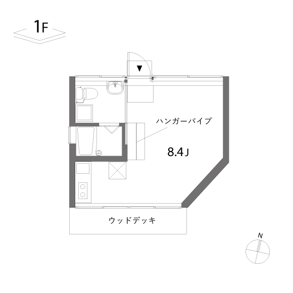 ロータスアパートメント 22.00㎡の間取り図