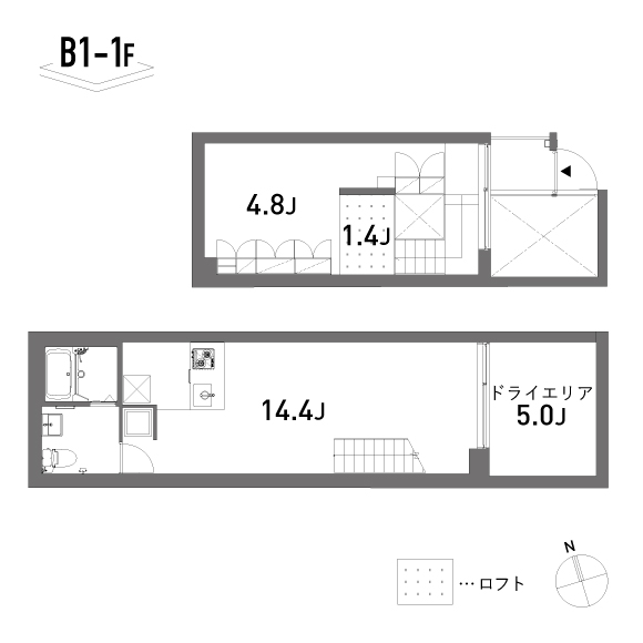 ulula 49.11㎡+loft1.40㎡の間取り図