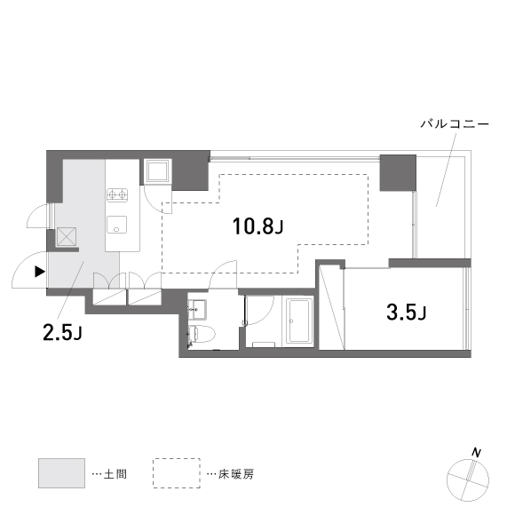 RIOILHA 42.95㎡の間取り図