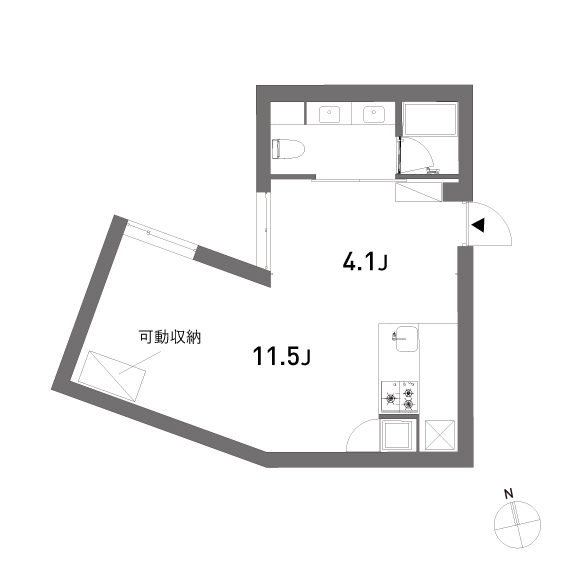 KAMIUMA PLACE 42.40㎡の間取り図