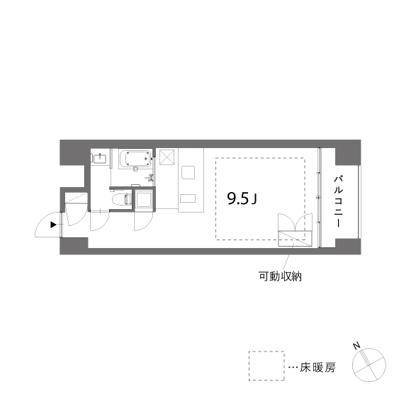 est 33.14㎡の間取り図