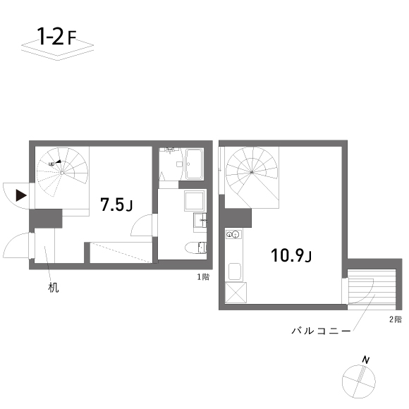 (仮称)本蓮沼プロジェクト 44.04㎡の間取り図