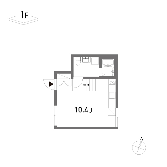 (仮称)本蓮沼プロジェクト 27.74㎡の間取り図