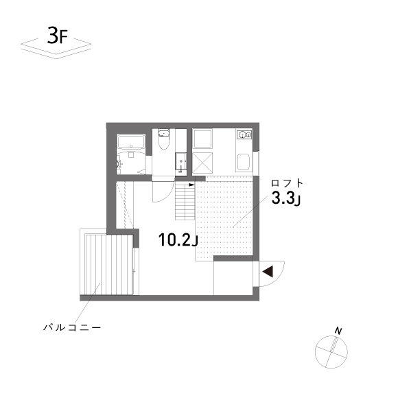 (仮称)本蓮沼プロジェクト 27.53㎡+loft5.40㎡の間取り図