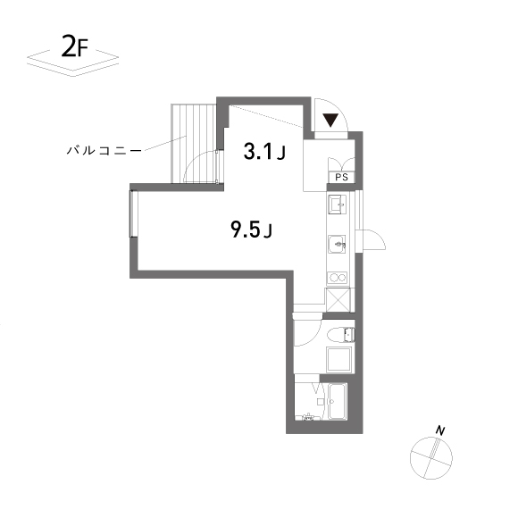 (仮称)本蓮沼プロジェクト 27.94㎡の間取り図