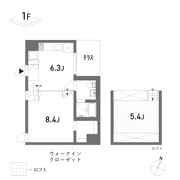 COLLAGE  HOUSE 36.23㎡+loft8.28㎡の間取り図