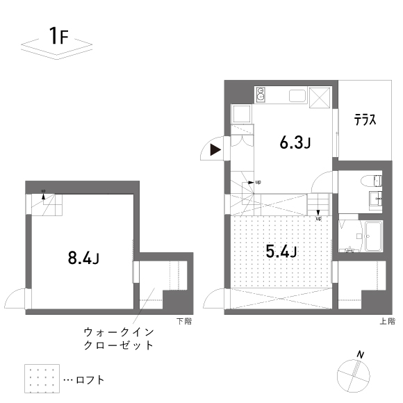 (仮称)本蓮沼プロジェクト 36.23㎡+loft8.28㎡の間取り図