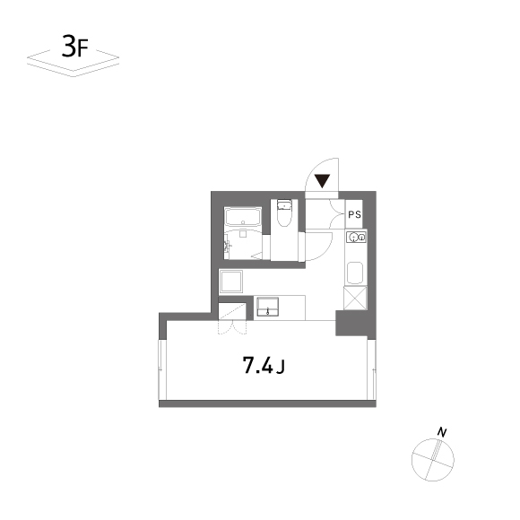 (仮称)本蓮沼プロジェクト 25.04㎡の間取り図