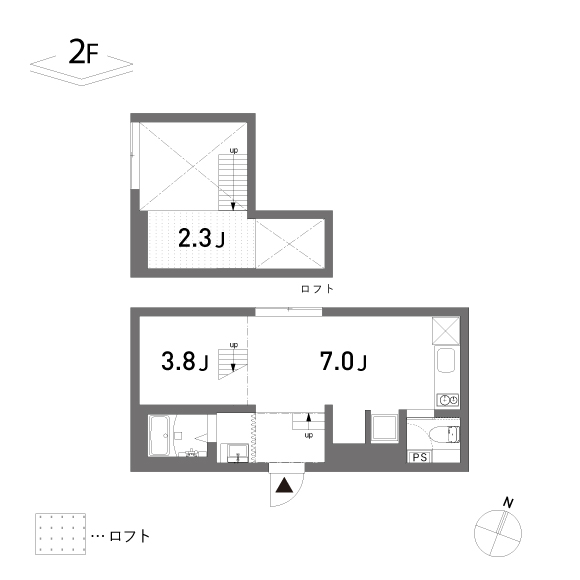(仮称)本蓮沼プロジェクト 27.36㎡+loft3.72㎡の間取り図