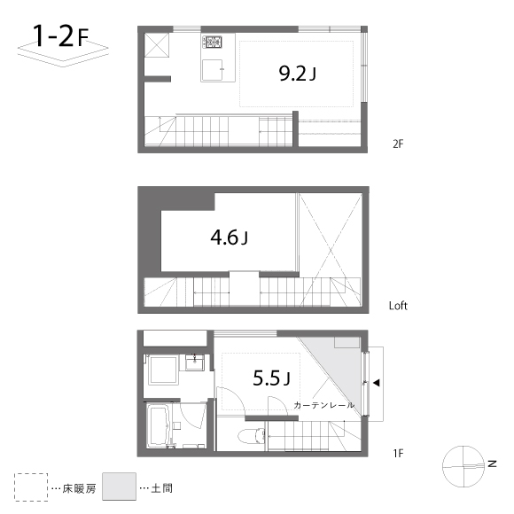 Lani 代沢 36.82㎡＋loft7.47㎡の間取り図