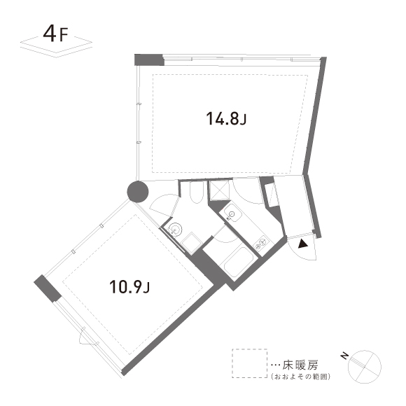 GROVE　204 56.98㎡の間取り図