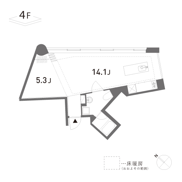 GROVE　204 43.45㎡の間取り図