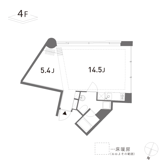 GROVE　204 44.26㎡の間取り図
