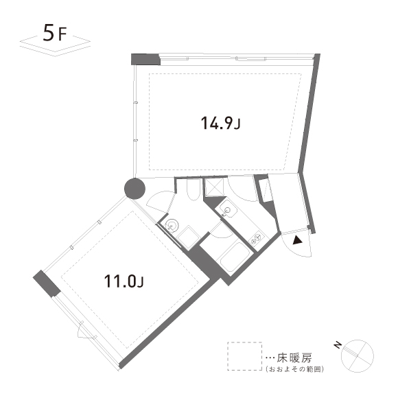 GROVE　204 57.14㎡の間取り図