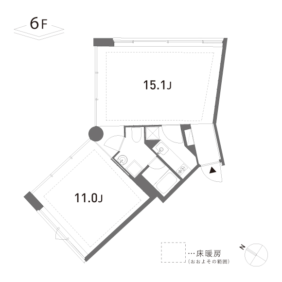 GROVE　204 57.33㎡の間取り図