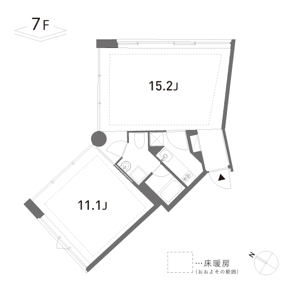 GROVE　204 57.50㎡の間取り図