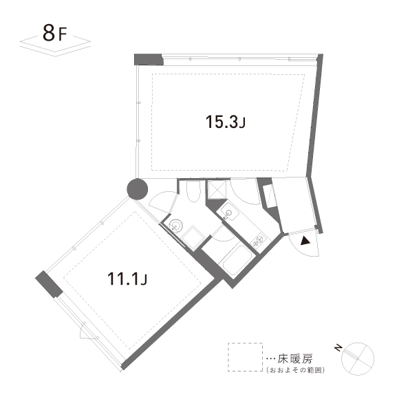 GROVE　204 57.61㎡の間取り図