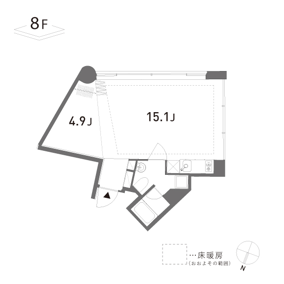 GROVE　204 44.12㎡の間取り図