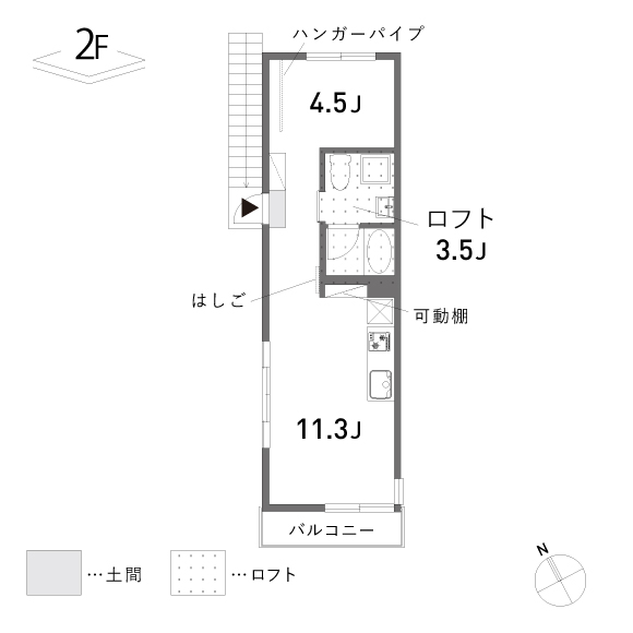 The Orchard Yahata [C5]34.78㎡の間取り図