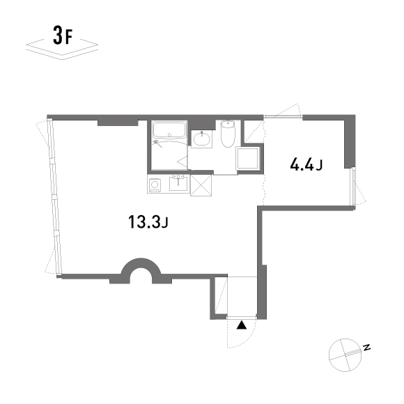 奥浅草ハイブリッド 33.10㎡の間取り図