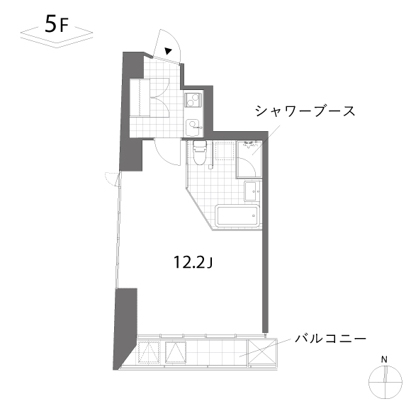 Finca 紅葉坂 34.5㎡の間取り図