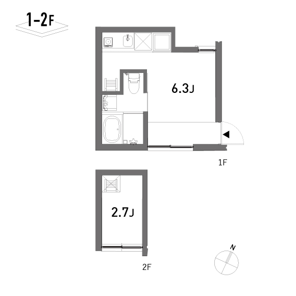里住夢 23.19㎡の間取り図