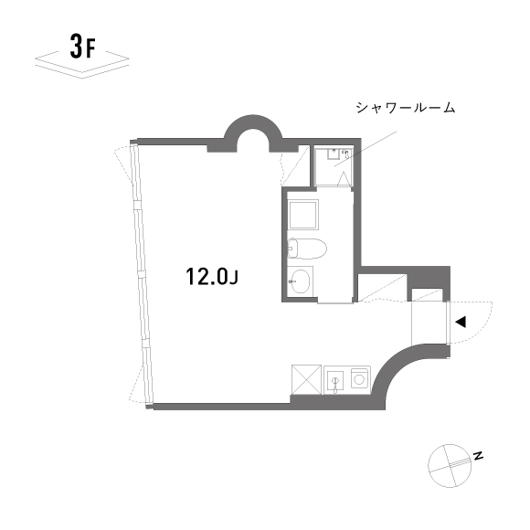 奥浅草ハイブリッド 25.05㎡の間取り図