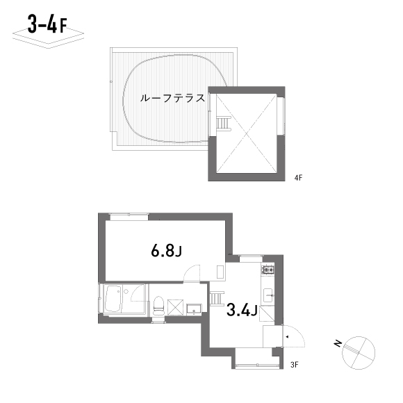 ノミカワフラット 29.29㎡の間取り図