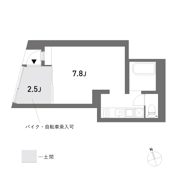 カトレ・コート 29.51㎡の間取り図
