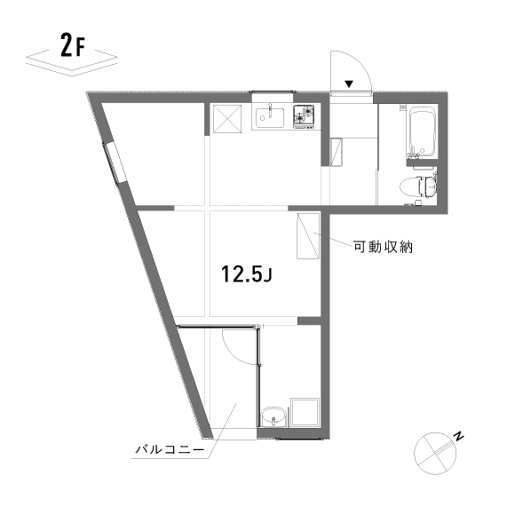 CREARE 29.57㎡の間取り図