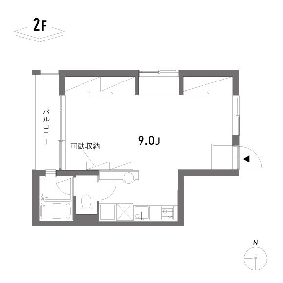 DUO 34.36㎡の間取り図