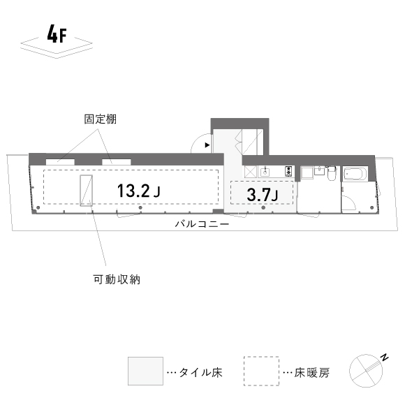 KAJITA APARTMENTS 49.23㎡の間取り図