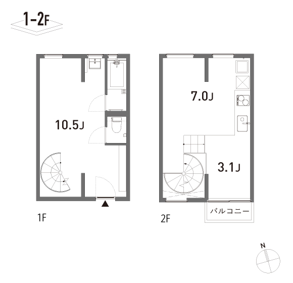 kap 44.31㎡の間取り図