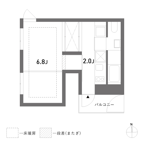 LINO 24.33㎡の間取り図