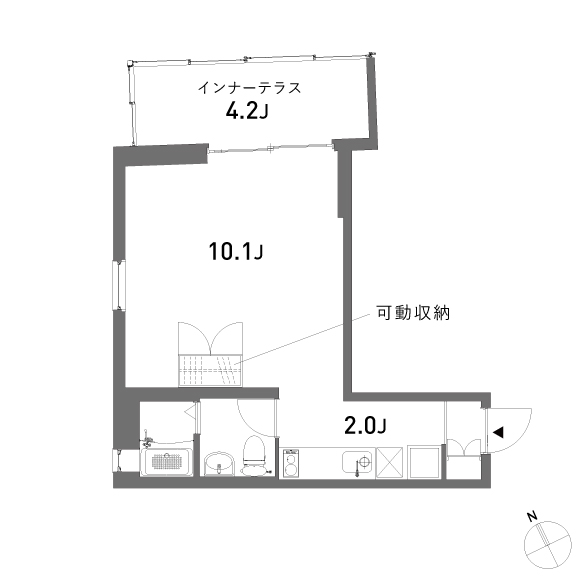 N bldg. 38.21㎡の間取り図