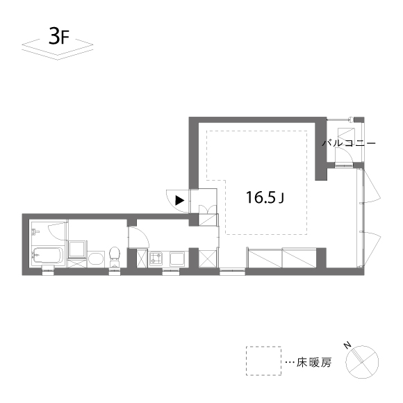 Quatre Saisons 43.55㎡の間取り図