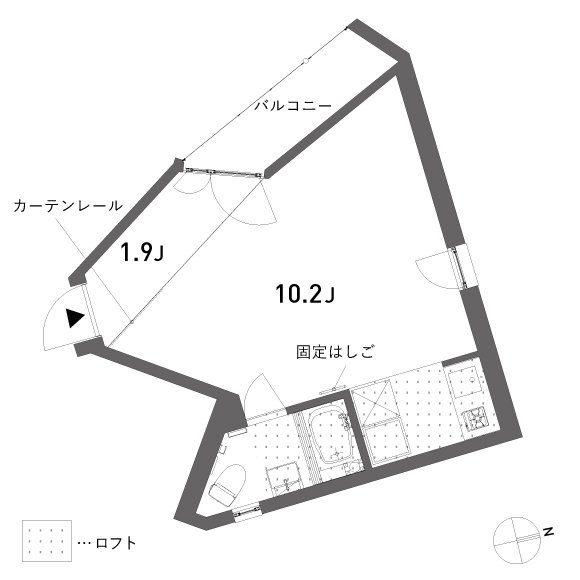SAKAMURA HOUSE 28.21㎡+loft5.02㎡の間取り図