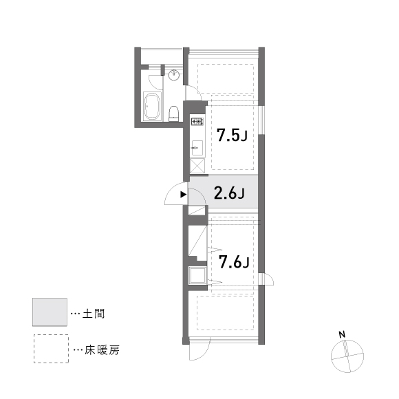 apartment nonet 42.60㎡の間取り図